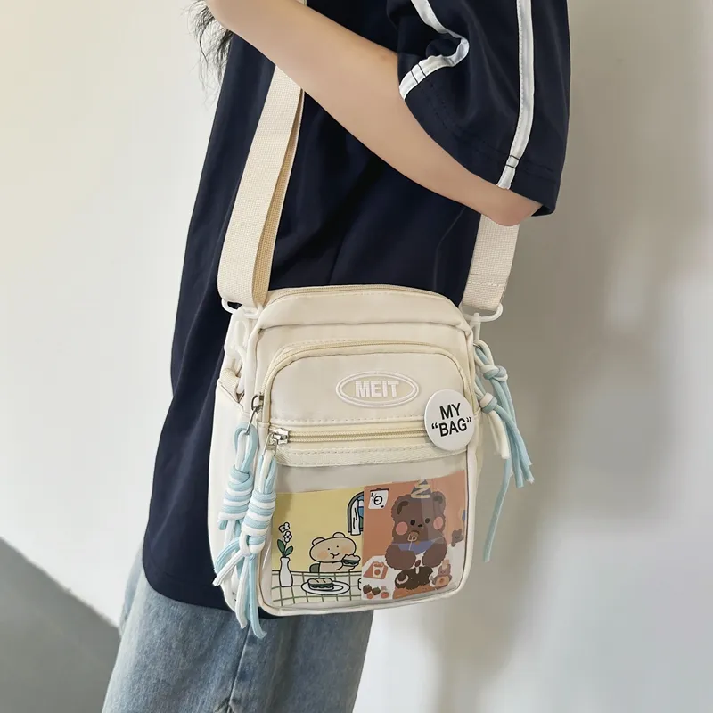 Alcohol Dragon Nylon Fabric Shoulder Bag Crossbody Bag Regular Unisex Black/White/Gray/Yellow/Blue/Purple-12