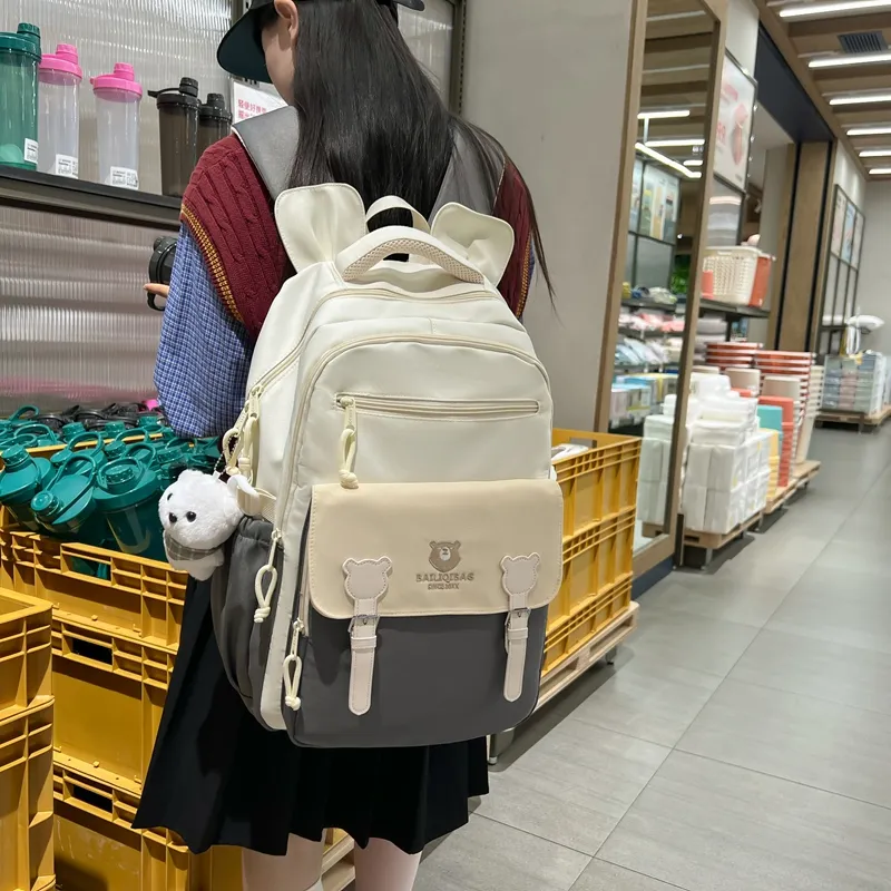 Alcohol Dragon Nylon Backpack Regular Women's Multicolor-17