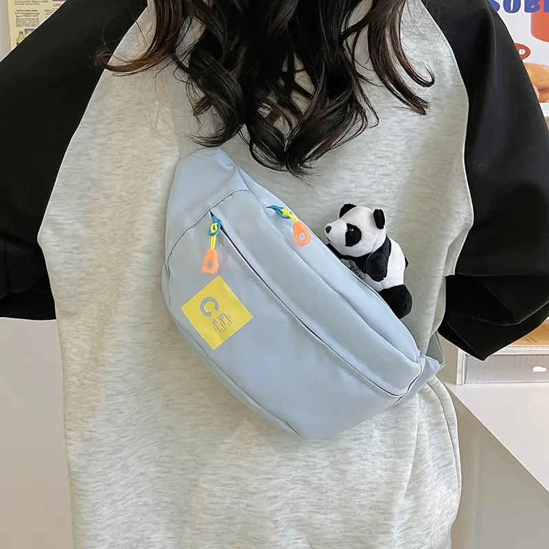 Alcohol Dragon Nylon Fabric Sling Bag Regular Unisex White/Blue/Black/Green/Black White Plaid-21