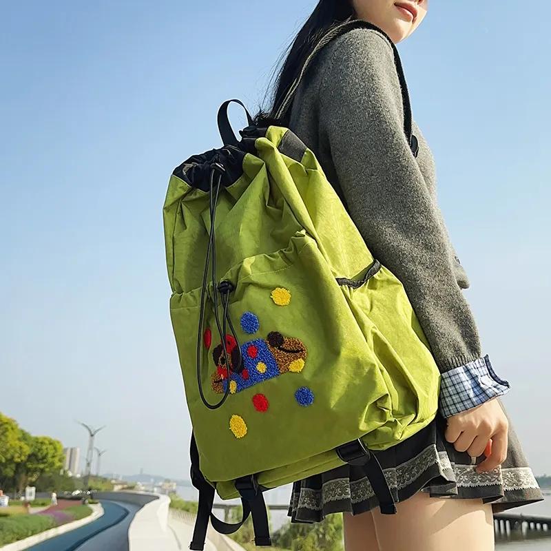 Alcohol Dragon Nylon Backpack Regular Women's Multicolor-20