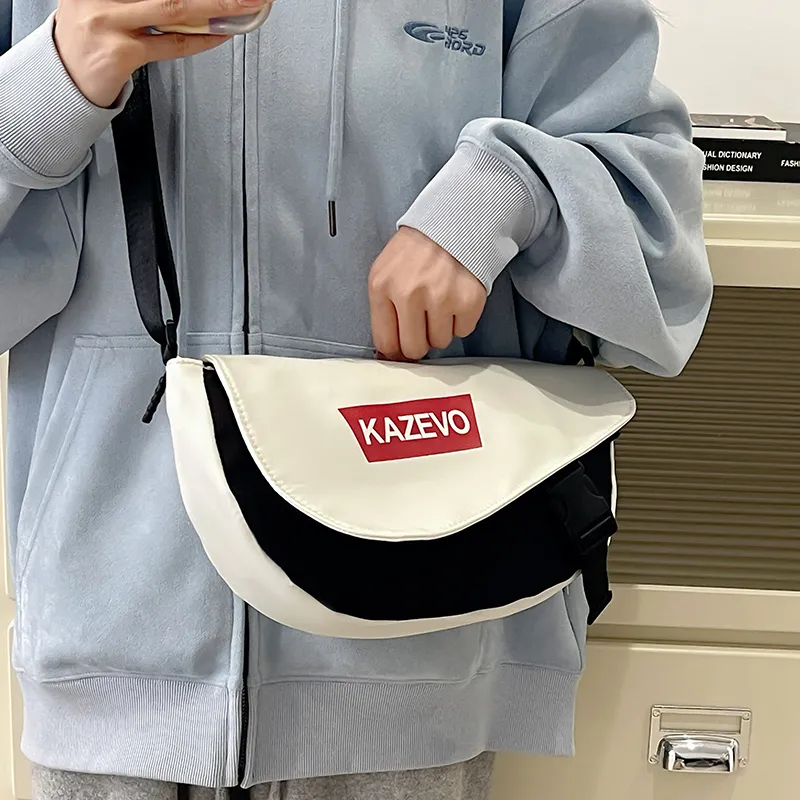 Alcohol Dragon Nylon Shoulder Bag, Crossbody Bag Regular Unisex Gray & Orange/Black & Red/Khaki & White/White & Black-21