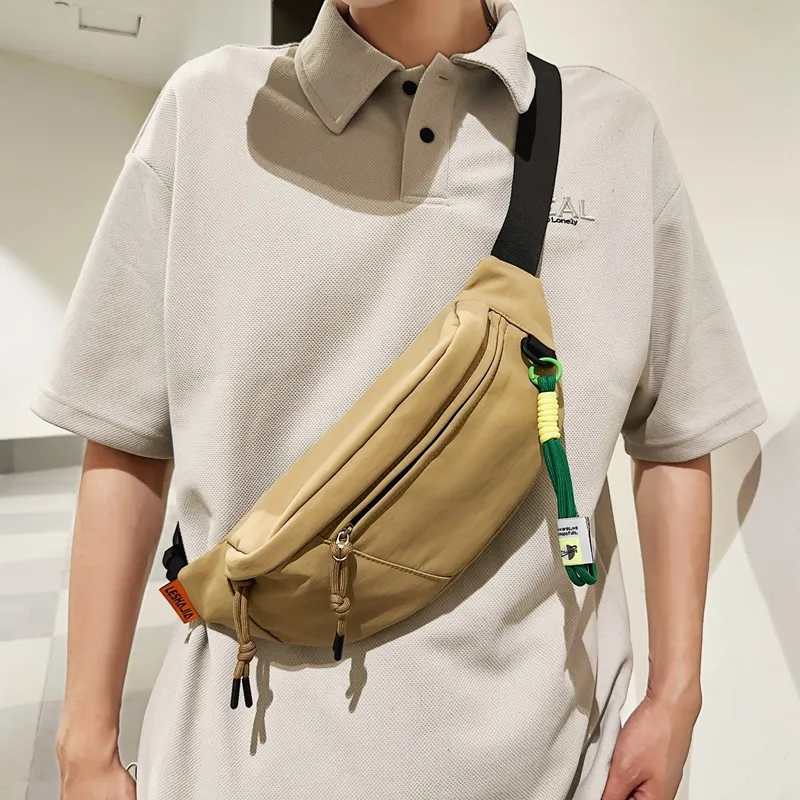 Alcohol Dragon Nylon Sling Bag Regular Unisex Black/Khaki/Red/White/Camel-10