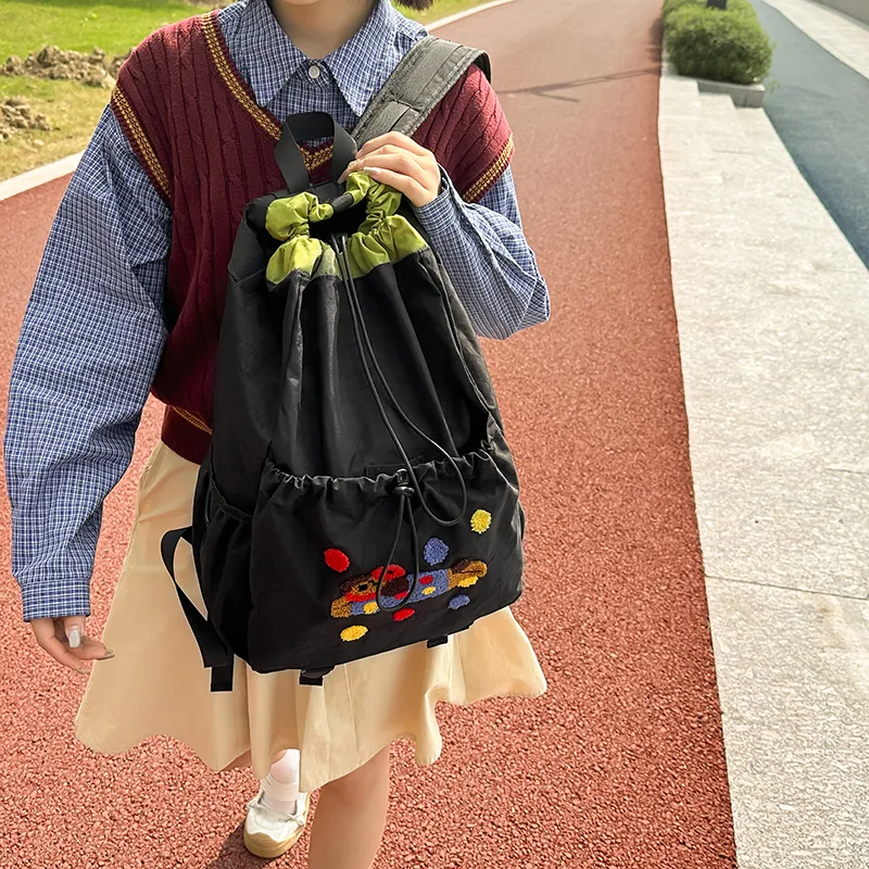Alcohol Dragon Nylon Backpack Regular Women's Multicolor-6
