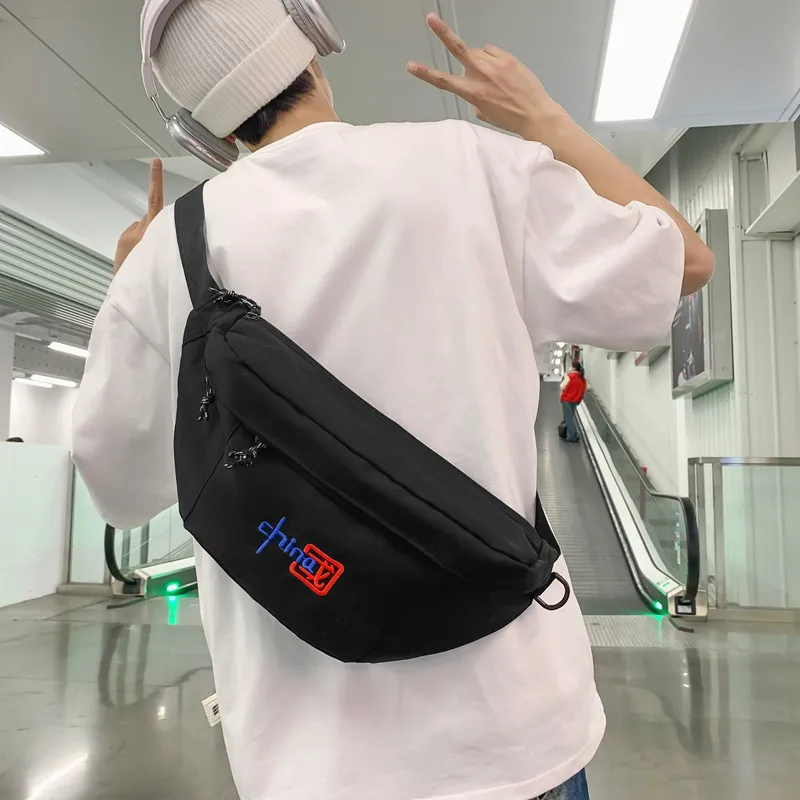 Alcohol Dragon Nylon Crossbody One Shoulder Sling Bags Regular Unisex Black/White/Blue-8