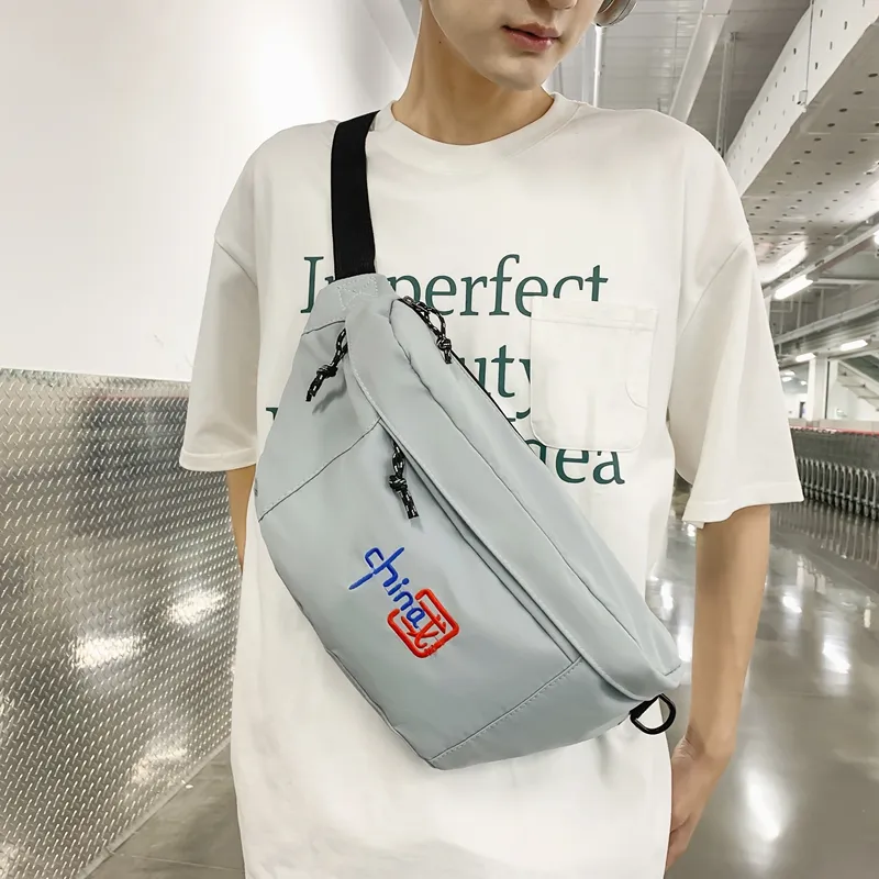 Alcohol Dragon Nylon Crossbody One Shoulder Sling Bags Regular Unisex Black/White/Blue-2