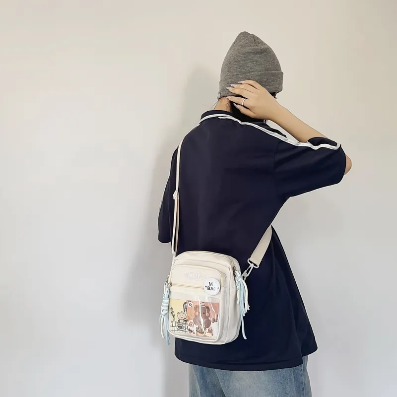 Alcohol Dragon Nylon Fabric Shoulder Bag Crossbody Bag Regular Unisex Black/White/Gray/Yellow/Blue/Purple-14