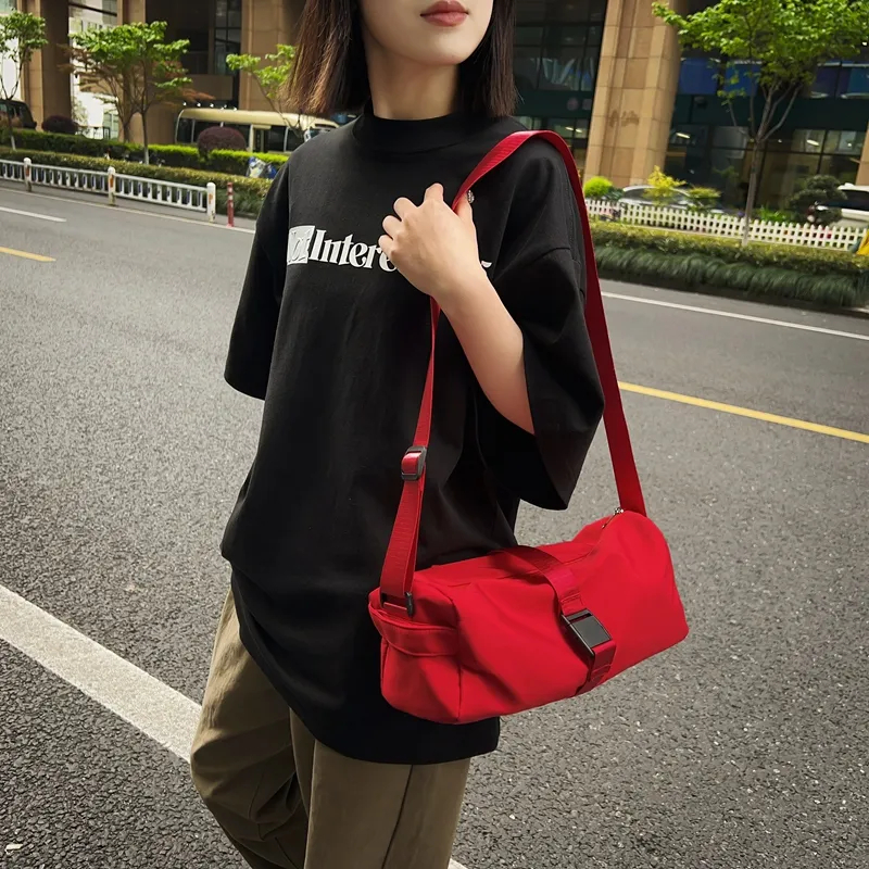 Alcohol Dragon Nylon Crossbody Bag Shoulder Bag Regular Unisex Black/Red/Pink/White/Blue/Yellow-1