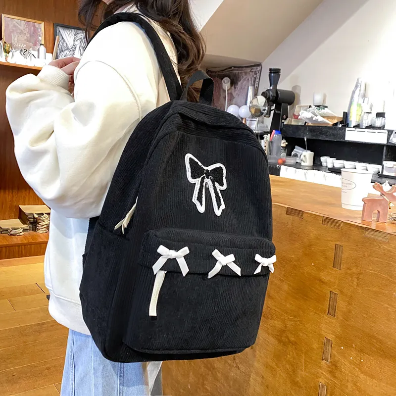 Alcohol Dragon Corduroy Backpack Women's Multicolor-1