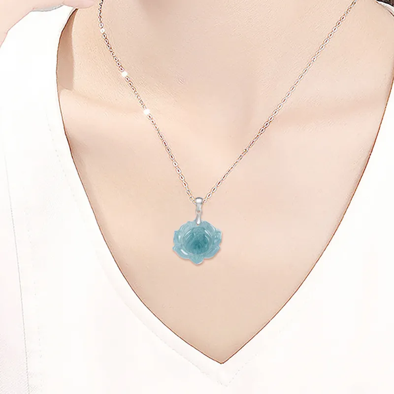 Emerald Glutinous Jade Jadeite Necklaces Women's-4