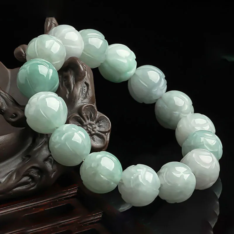 Emerald Bean Type Jadeite Bracelets Unisex-3