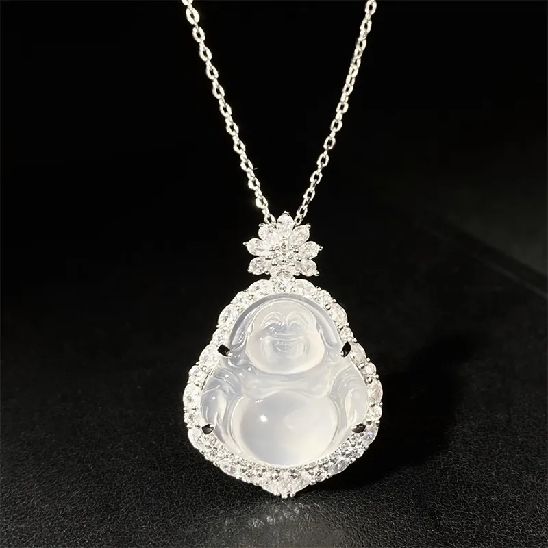 Emerald Chalcedony Necklaces Women's-1