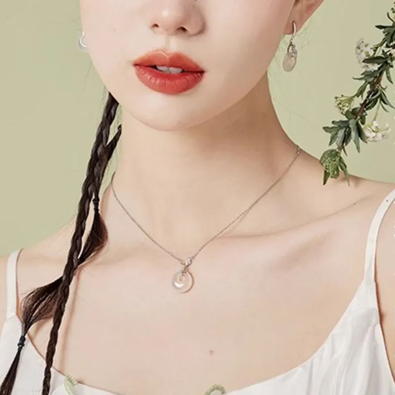 Emerald Chalcedony Necklaces Women's-3