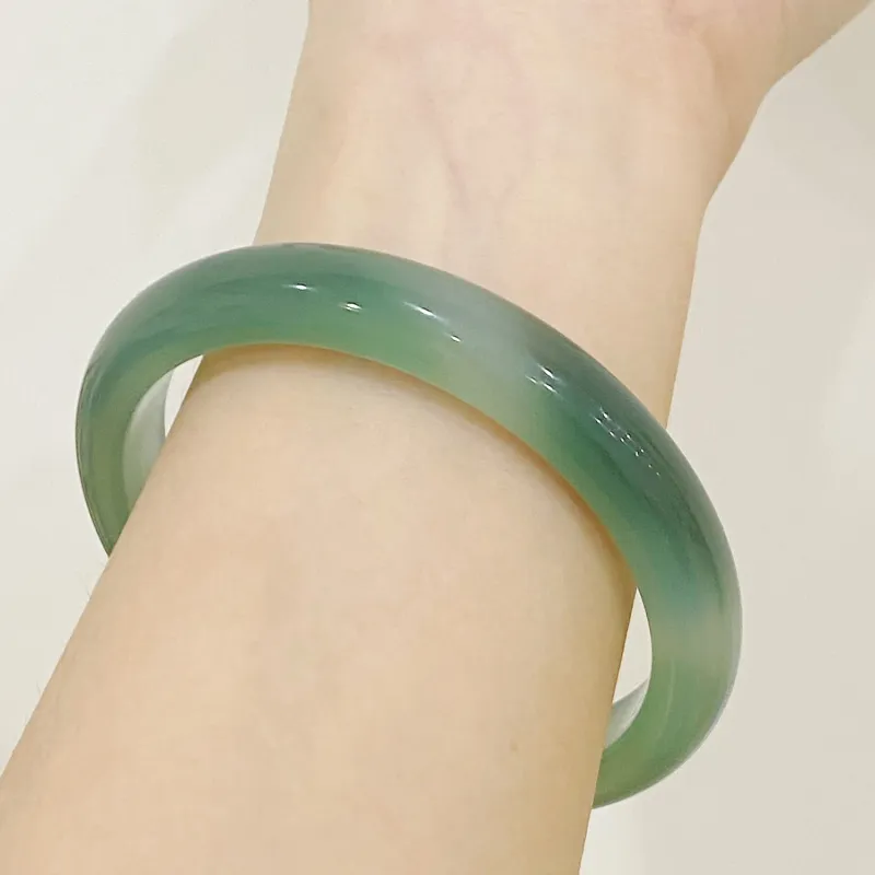 Emerald Chalcedony Jade Bangles Women's-4