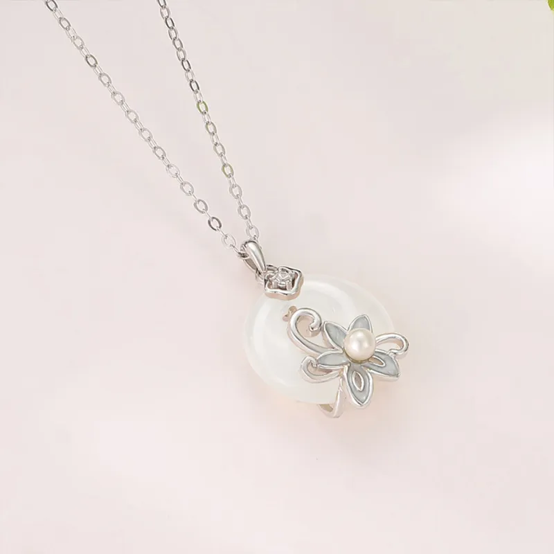 Emerald Chalcedony Jade Necklaces Women's-5