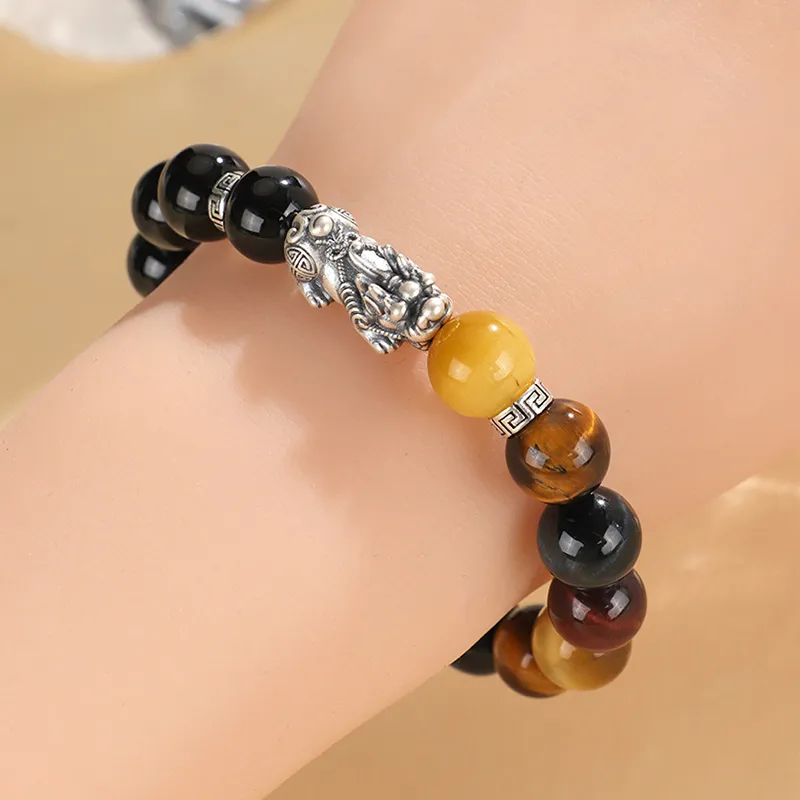 Emerald Tiger's Eye Stone Bracelets Unisex-1