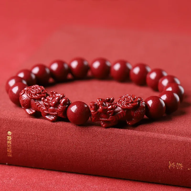 Emerald Reconstructed Cinnabar Bracelets Unisex-3