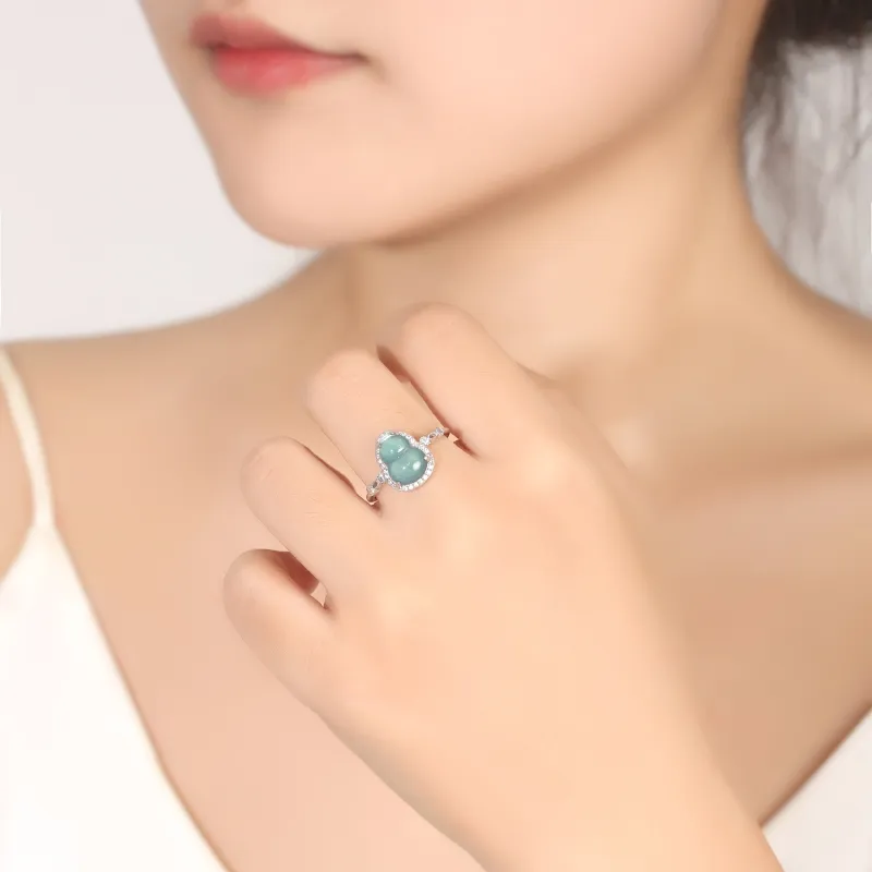 Emerald Glutinous Jade Jadeite Rings Unisex-5