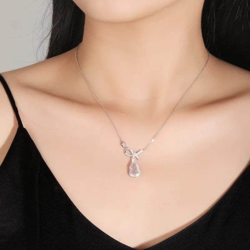Emerald Chalcedony Necklaces Women's-3