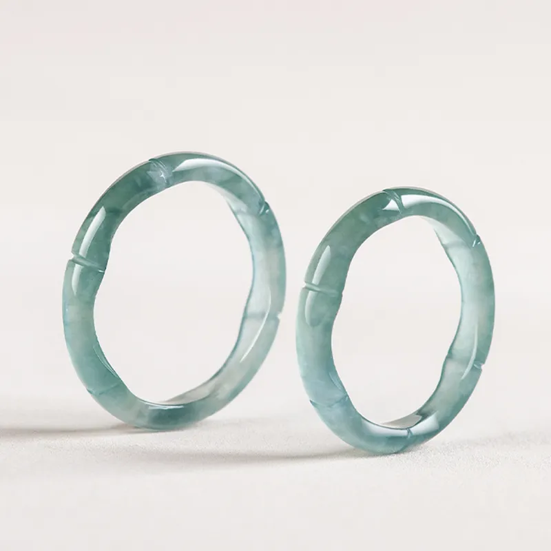 Emerald Glutinous Jade Jadeite Rings Women's-5