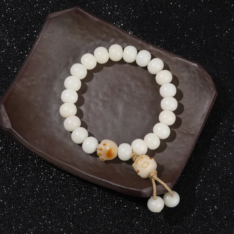 Emerald White Jade Bodhi Bracelets Women's-10