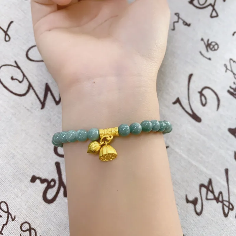 Emerald Bean Type Jadeite Bracelets Women's-2