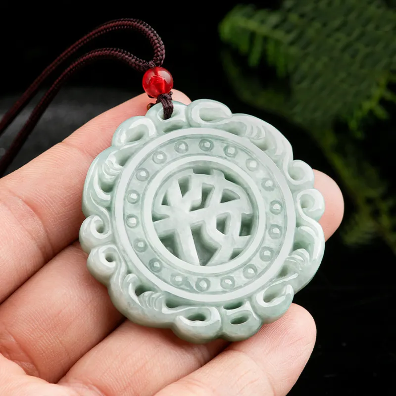 Emerald Glutinous Jade Jadeite Necklaces Unisex-1