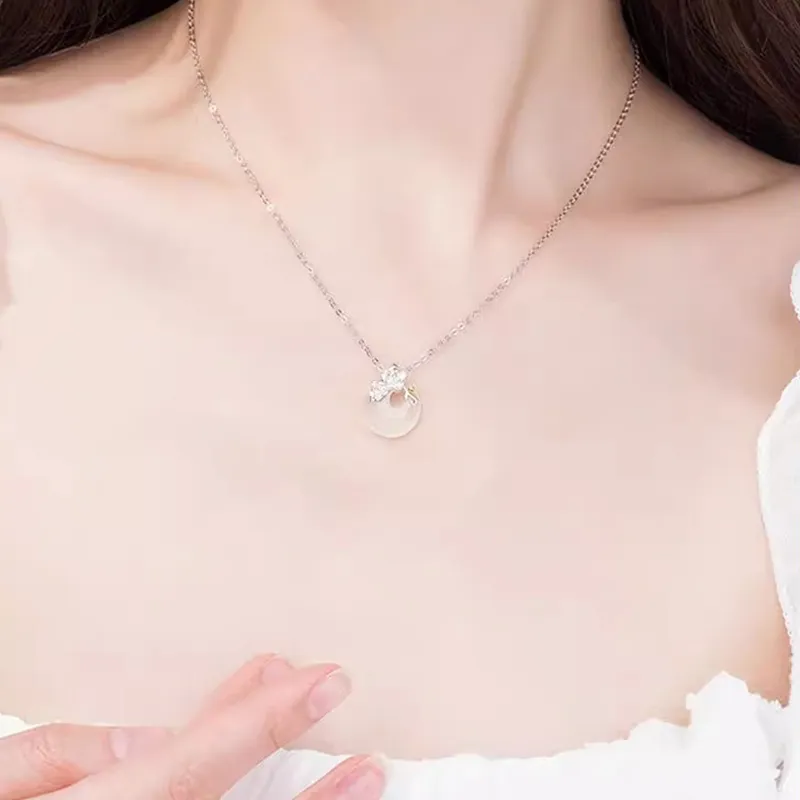 Emerald Chalcedony Necklaces Women's-4