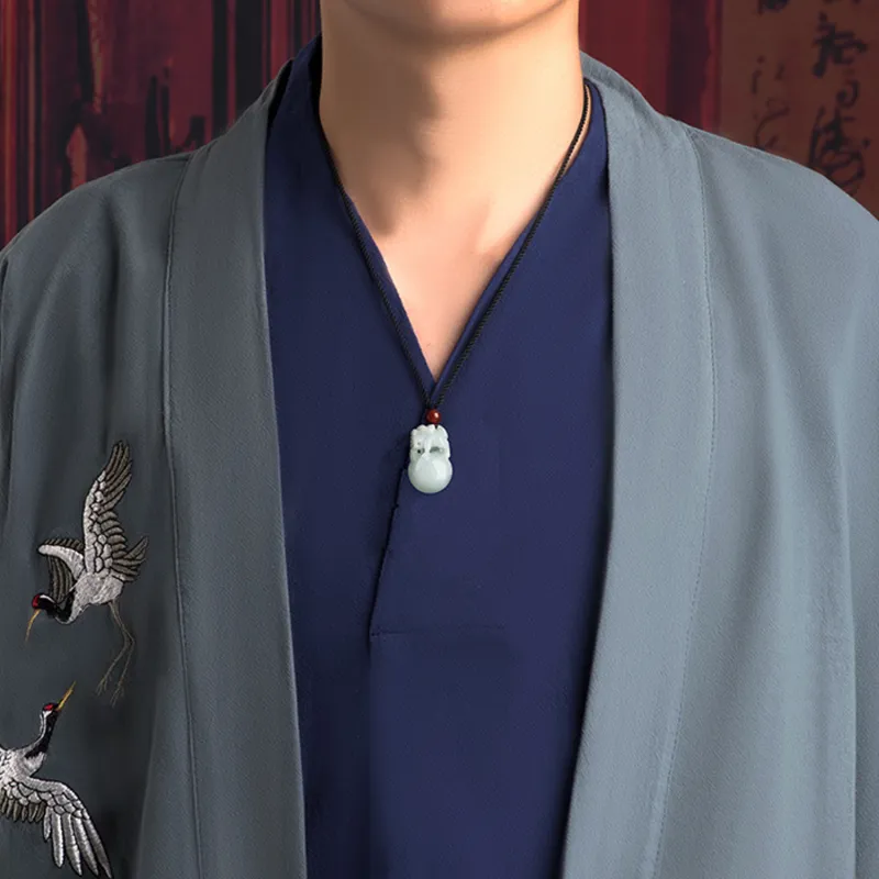 Emerald Bean Type Jadeite Necklaces Unisex-2