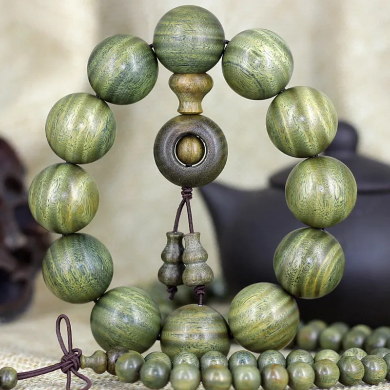 Emerald Green Sandalwood Bracelets Unisex-1