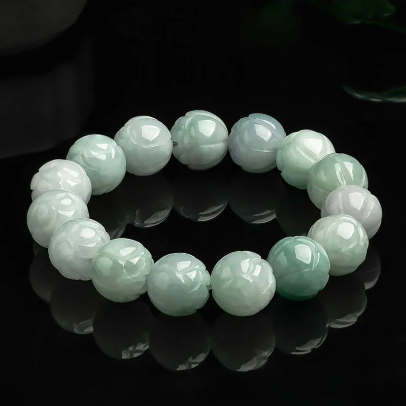 Emerald Bean Type Jadeite Bracelets Unisex-2