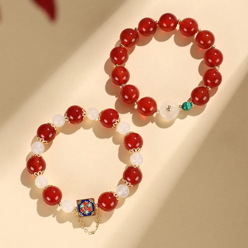 Emerald Agate Jade Bracelets Women's-4