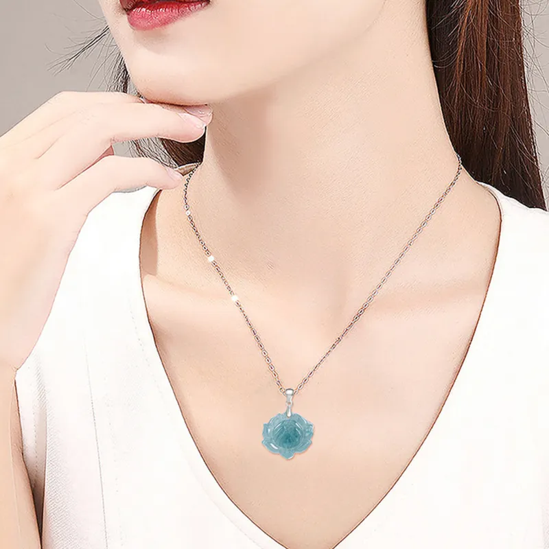 Emerald Glutinous Jade Jadeite Necklaces Women's-2