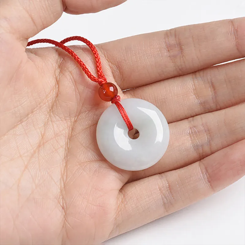 Emerald Bean Type Jadeite Necklaces Unisex-2