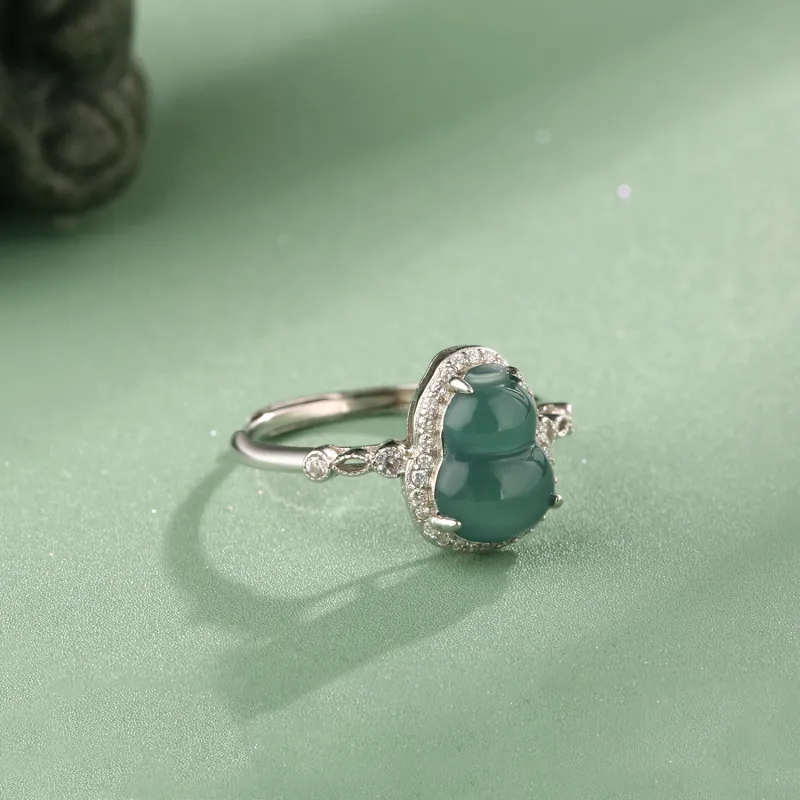 Emerald Glutinous Jade Jadeite Rings Unisex-4