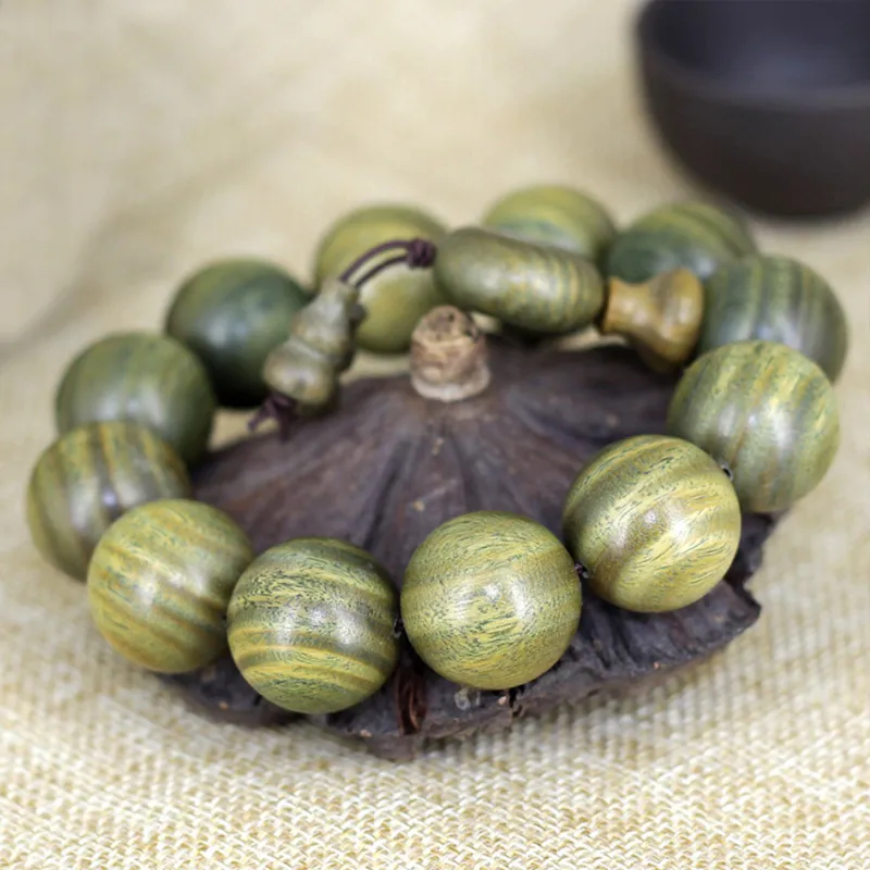 Emerald Green Sandalwood Bracelets Unisex-4