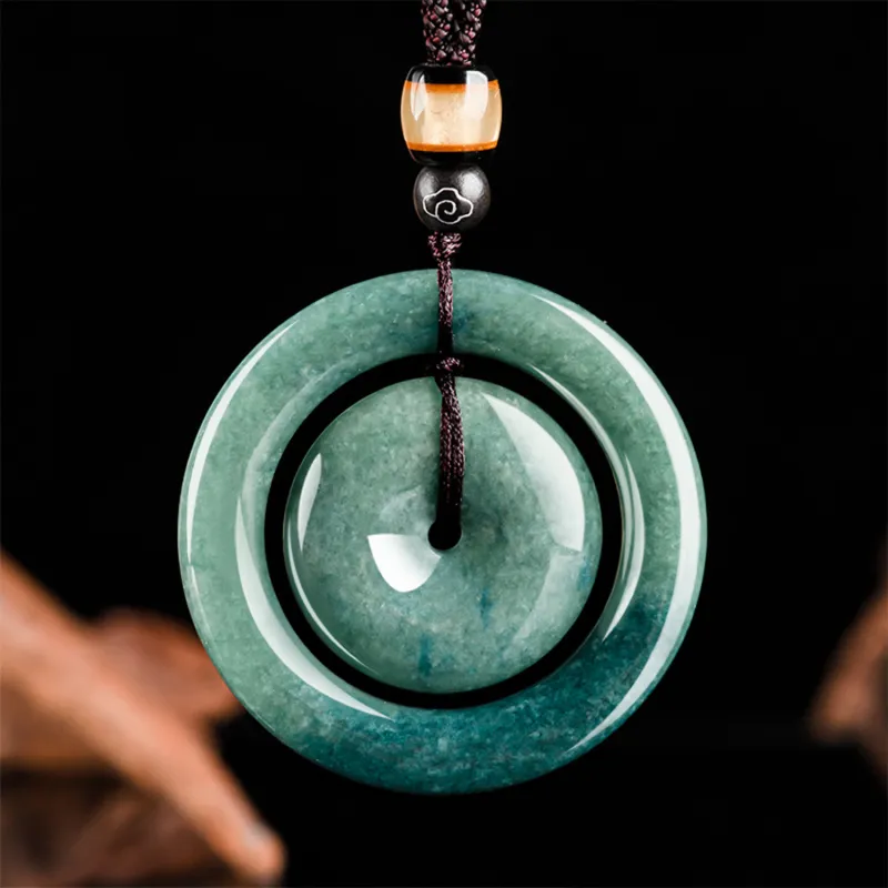 Emerald Bean Type Necklaces Unisex-4