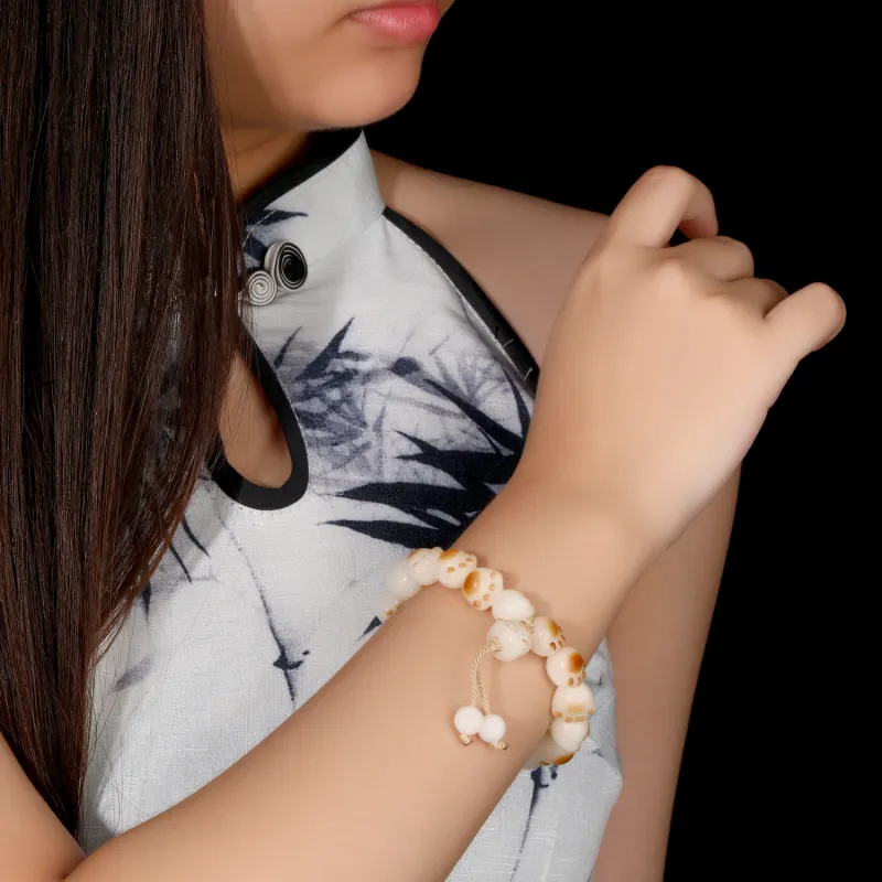 Emerald White Jade Bodhi Bracelets Women's-4