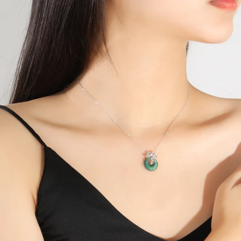 Emerald Glutinous Jade Jadeite Necklaces Women's-2