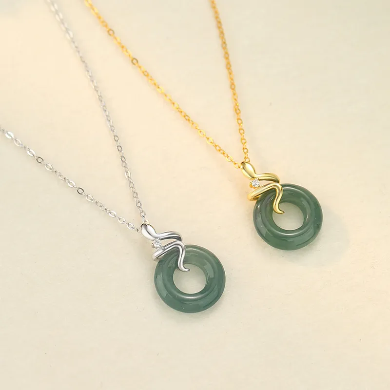 Emerald Glutinous Jade Necklaces Women's-6
