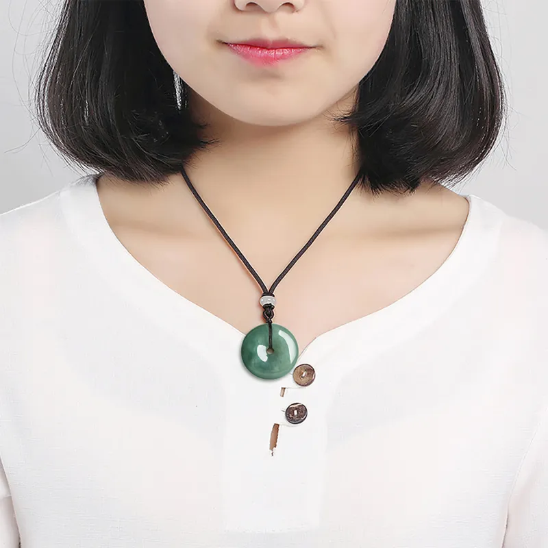 Emerald Glutinous Jade Jadeite Necklaces Unisex-4