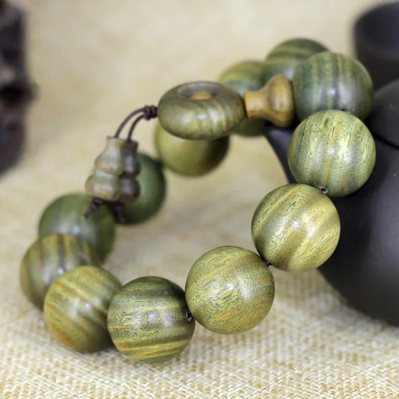 Emerald Green Sandalwood Bracelets Unisex-3