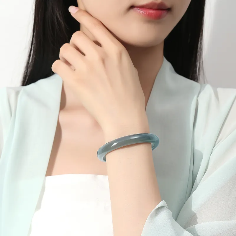 Emerald Chalcedony Jade Bangles Women's-1