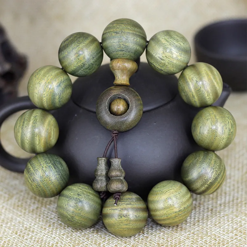 Emerald Green Sandalwood Bracelets Unisex-2