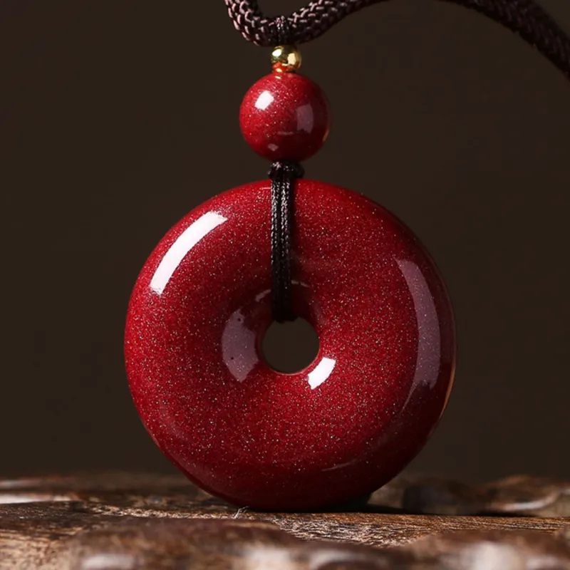 Emerald Reconstructed Cinnabar Necklaces Unisex-3