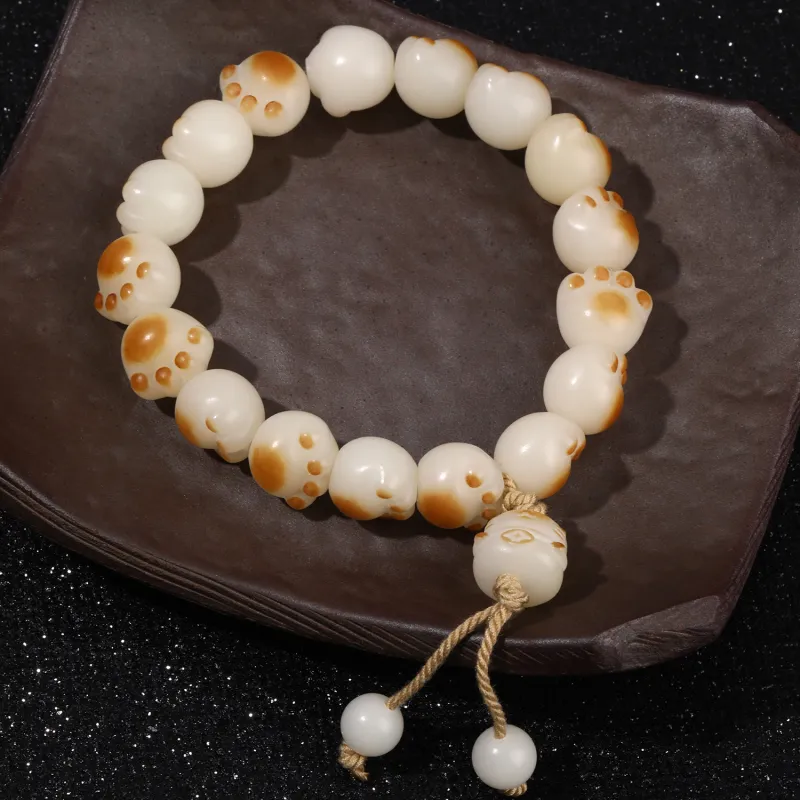 Emerald White Jade Bodhi Bracelets Women's-2