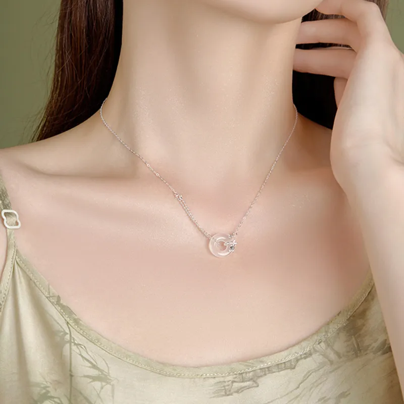 Emerald Chalcedony Necklaces Women's-5