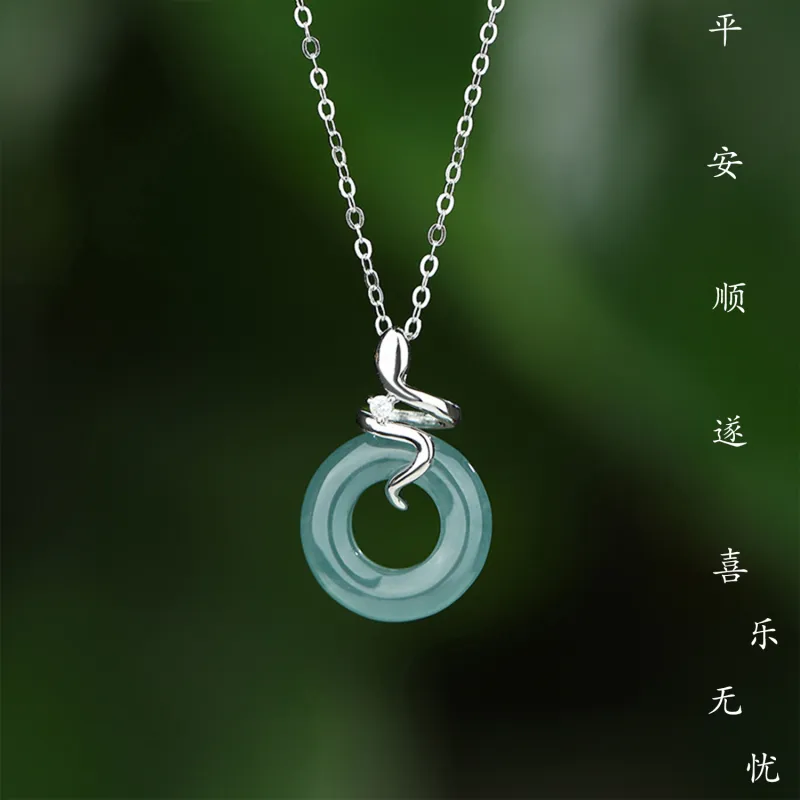 Emerald Glutinous Jade Necklaces Women's-1