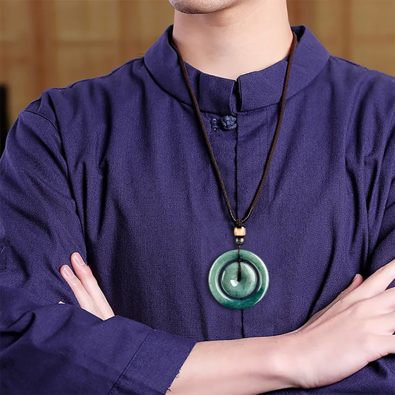 Emerald Bean Type Necklaces Unisex-2