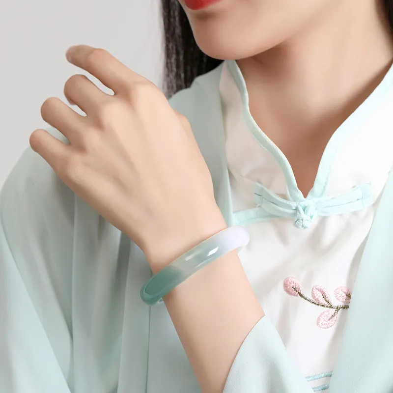 Emerald Chalcedony Bangles Women's-4