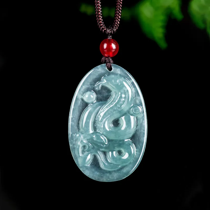 Emerald Ice Glutinous Jadeite Necklaces Unisex-4